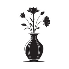 Graceful Blooms in Glass Vase