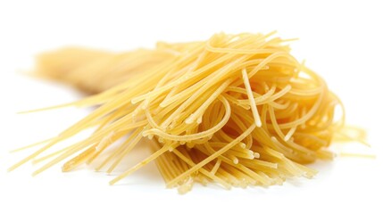 Angel Hair Pasta on White Background