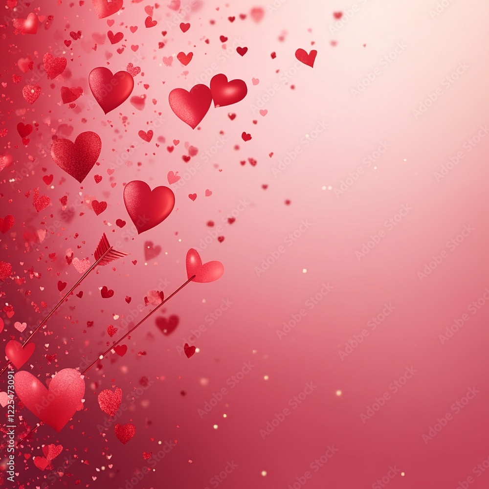 Leinwandbilder a soft vector background featuring multiple hearts in varying sizes and shades of pink and red, idea