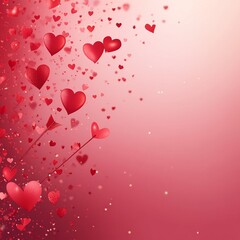 A soft vector background featuring multiple hearts in varying sizes and shades of pink and red, ideal for love and affection themes.

