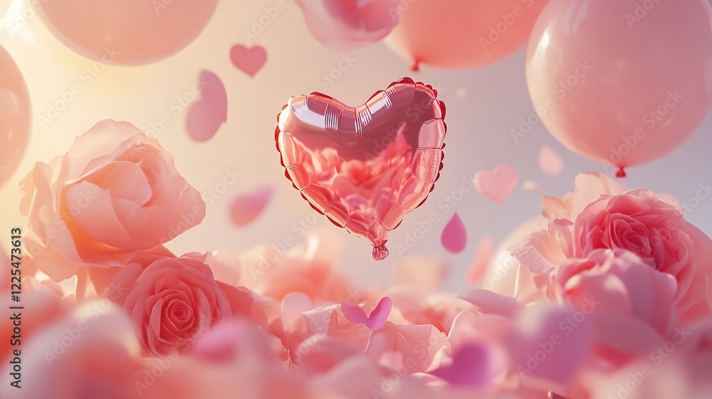 Leinwandbilder a soft vector background featuring multiple hearts in varying sizes and shades of pink and red, idea