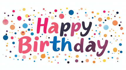 Happy Birthday Colorful Confetti: A vibrant and cheerful "Happy Birthday" message is adorned with colorful confetti, perfect for celebrating birthdays and special occasions.
