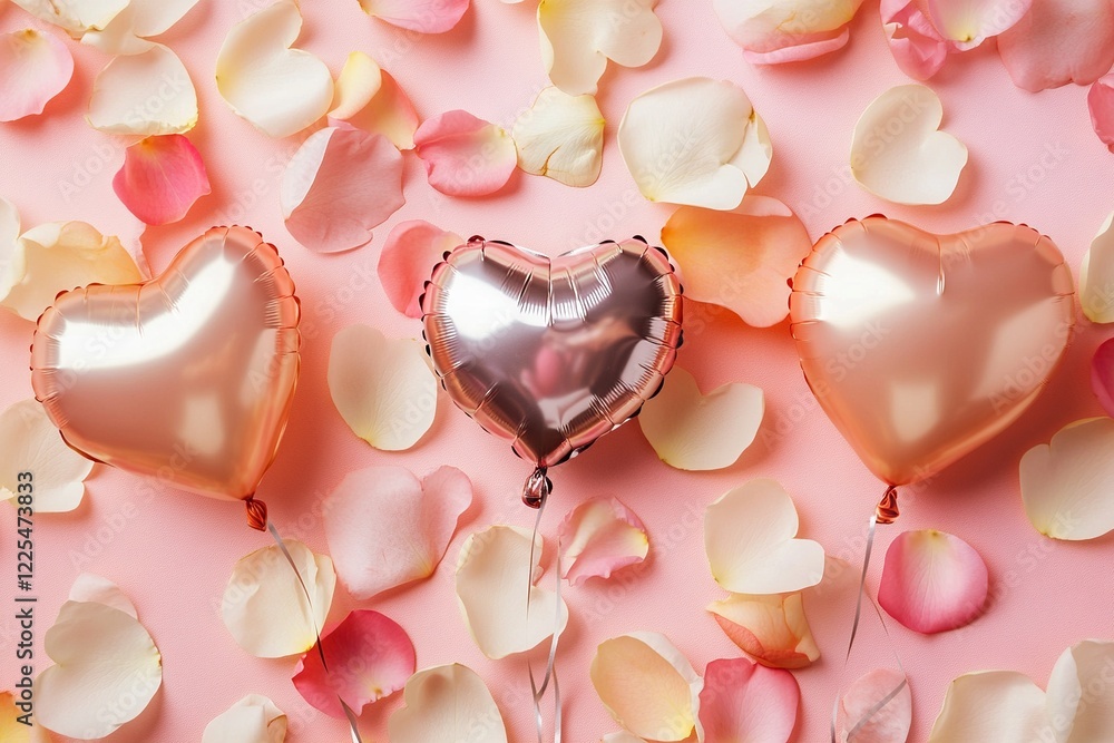 Fototapete A soft vector background featuring multiple hearts in varying sizes and shades of pink and red, ideal for love and affection themes.

