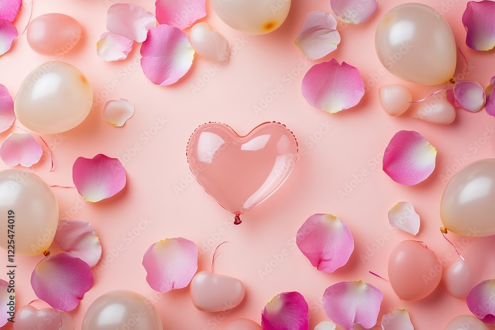 Leinwandbilder A soft vector background featuring multiple hearts in varying sizes and shades of pink and red, ideal for love and affection themes.

