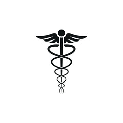 Caduceus Medical Symbol Black Logo Design