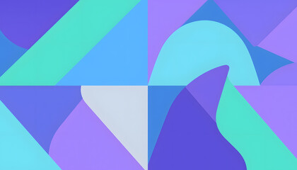 Modern Flat Design Abstract Geometric Patterns in Cool Tones