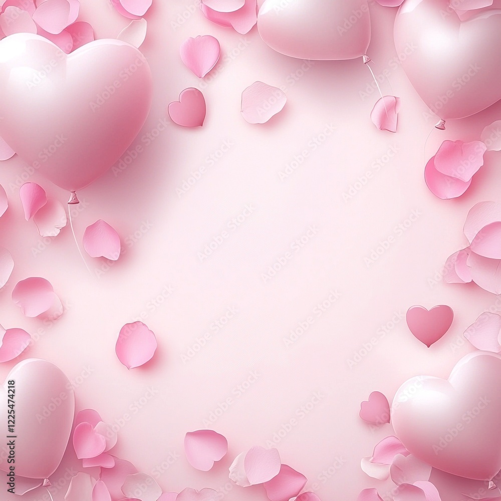 Poster A soft vector background featuring multiple hearts in varying sizes and shades of pink and red, ideal for love and affection themes.

