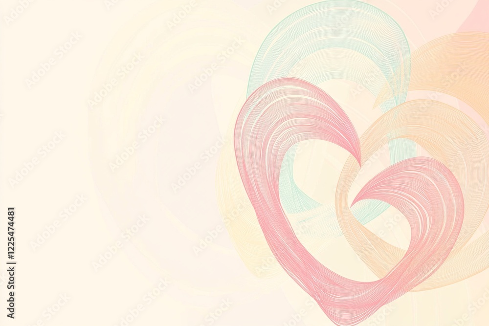 Aufkleber A soft vector background featuring multiple hearts in varying sizes and shades of pink and red, ideal for love and affection themes.

