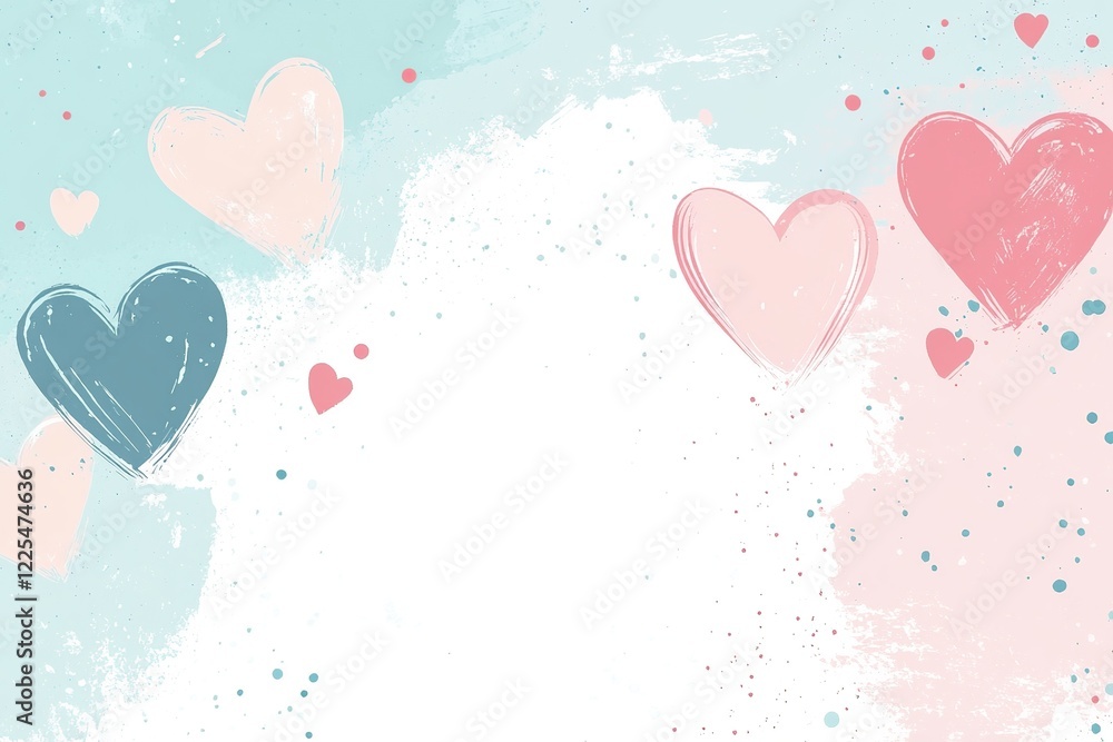 Aufkleber A soft vector background featuring multiple hearts in varying sizes and shades of pink and red, ideal for love and affection themes.

