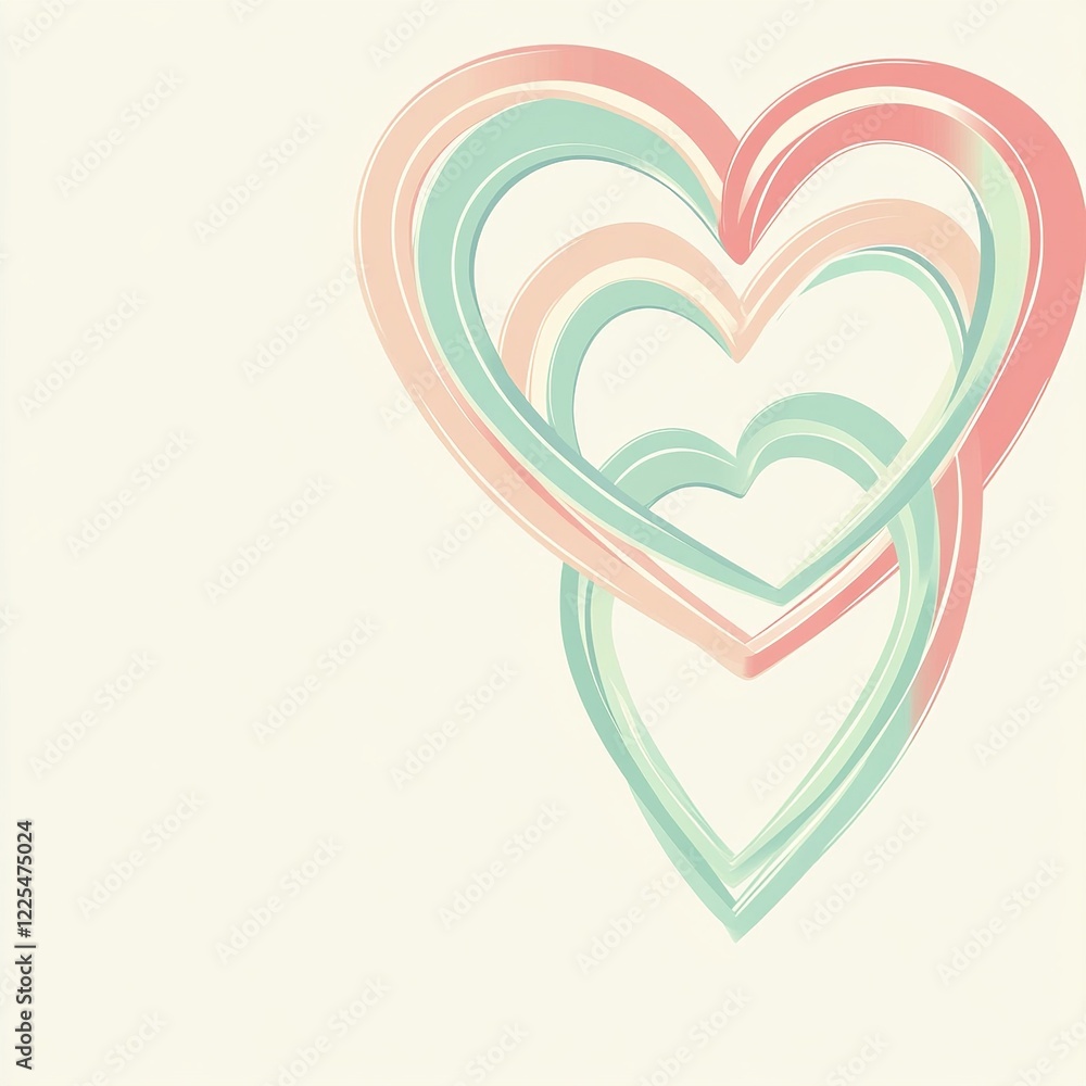Aufkleber A soft vector background featuring multiple hearts in varying sizes and shades of pink and red, ideal for love and affection themes.


