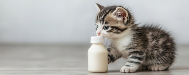 animal welfare veterinary care. A kitten being bottle-fed by a veterinary caregiver, highlighting dedication to the most fragile lives