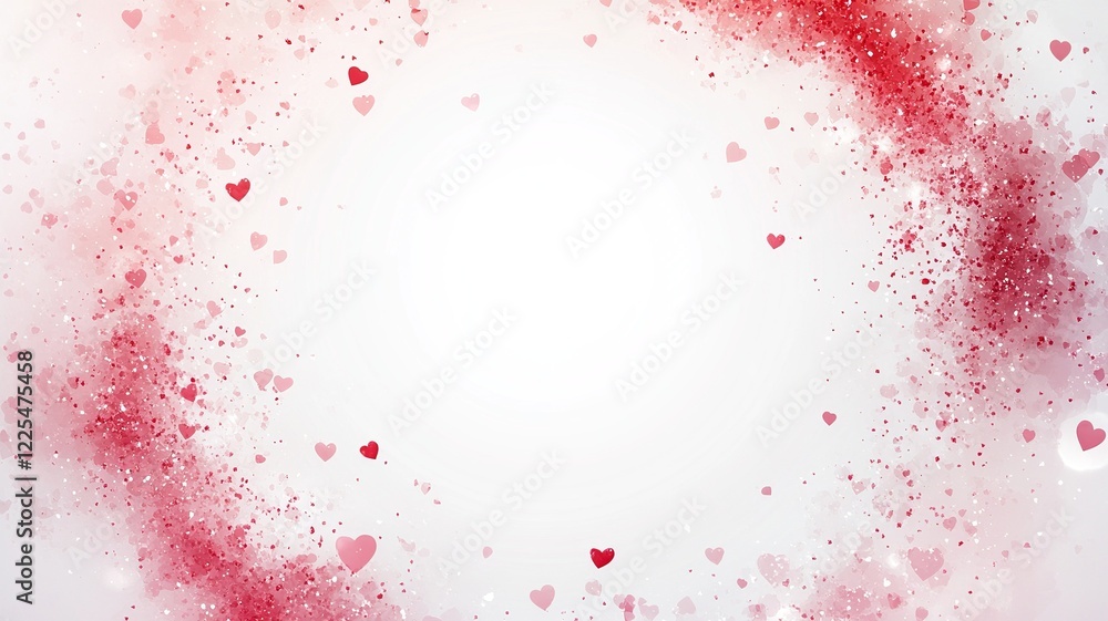Aufkleber A soft vector background featuring multiple hearts in varying sizes and shades of pink and red, ideal for love and affection themes.

