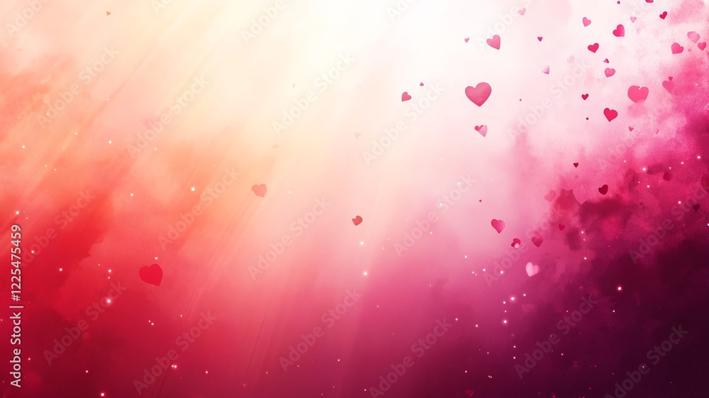 Poster A soft vector background featuring multiple hearts in varying sizes and shades of pink and red, ideal for love and affection themes.

