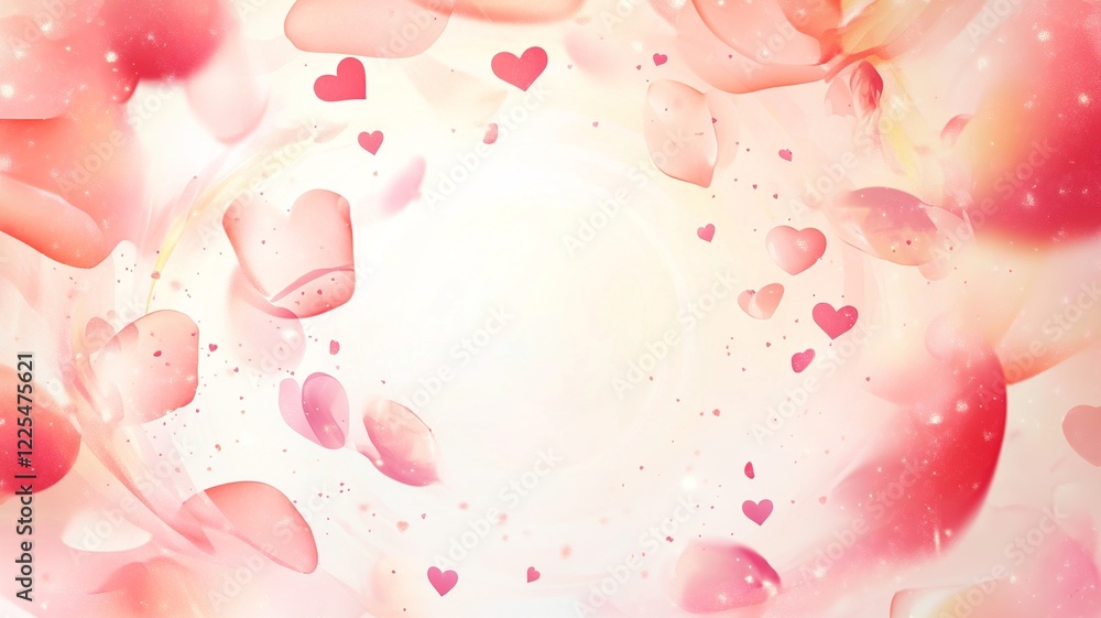 Leinwandbilder a soft vector background featuring multiple hearts in varying sizes and shades of pink and red, idea