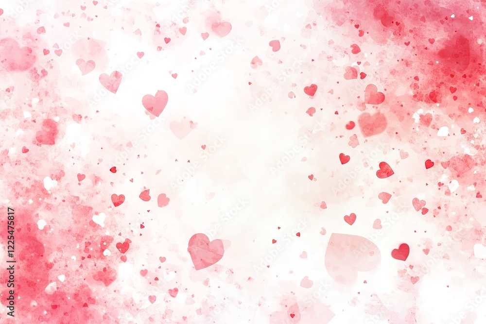 Aufkleber A soft vector background featuring multiple hearts in varying sizes and shades of pink and red, ideal for love and affection themes.

