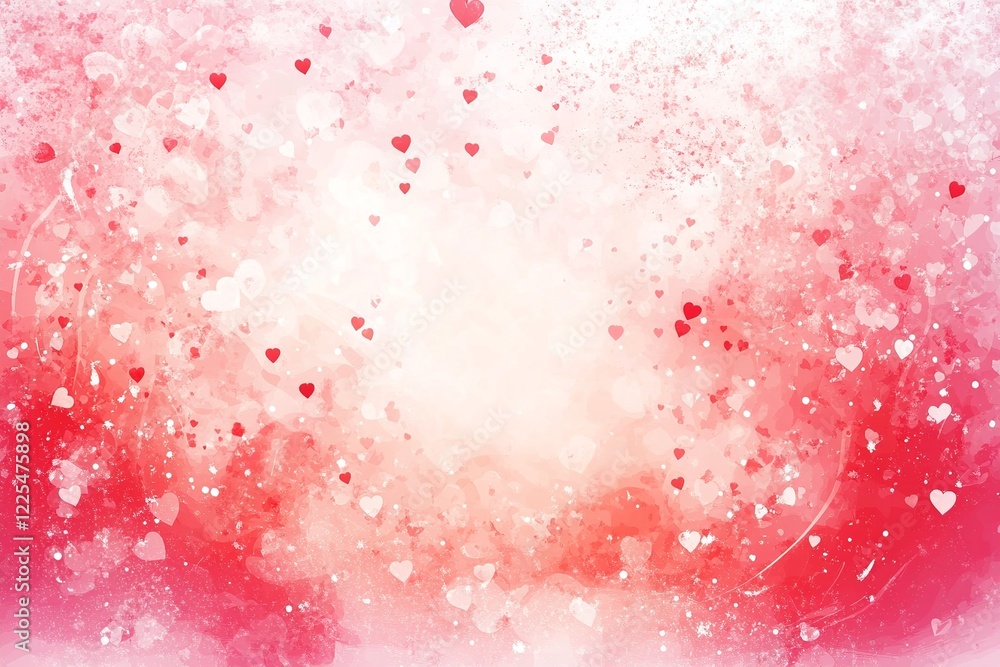 Leinwandbilder A soft vector background featuring multiple hearts in varying sizes and shades of pink and red, ideal for love and affection themes.

