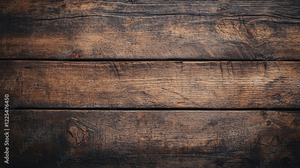 Aufkleber dark brown wooden planks showing knots and grain creating rustic background