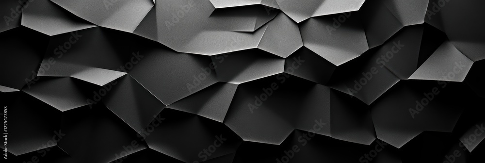Poster unique black matte background with intricate geometric shapes and patterns