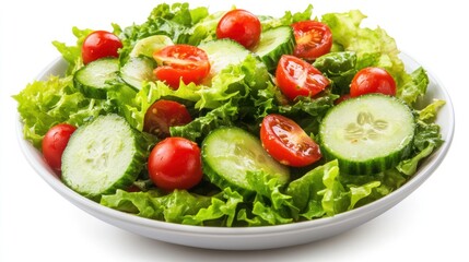 Fresh Green Salad with Tomatoes and Cucumbers