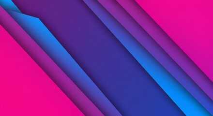 Fototapeta premium Abstract Geometric Background with Vibrant Pink, Purple, and Blue Gradient Stripes