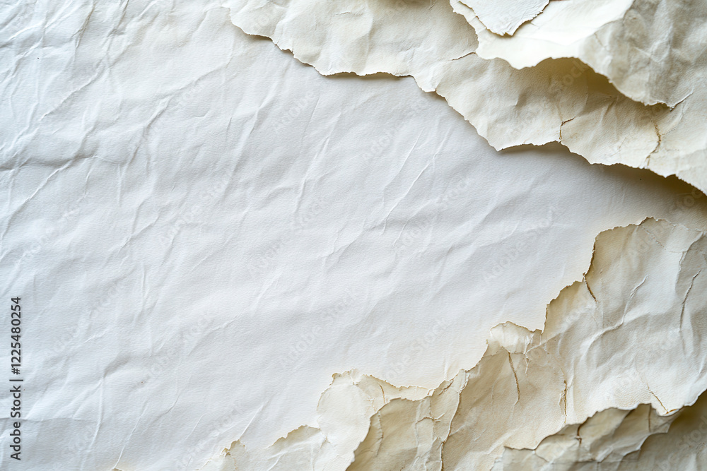 Poster minimalist textures of paper concept, crumpled uncoated paper background with textured layers and cr