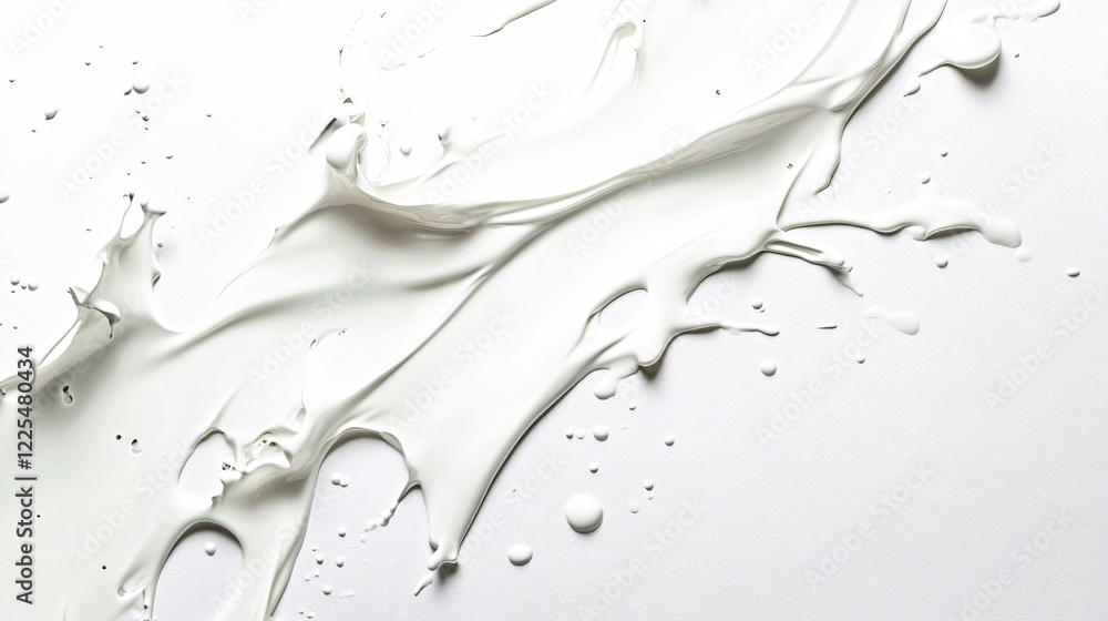 Aufkleber White paint splashing on white background creating abstract design