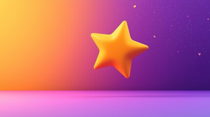 Obraz premium Vibrant 3D star against a colorful gradient background