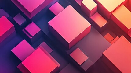 Abstract Geometric Shapes in Pink and Purple Hues