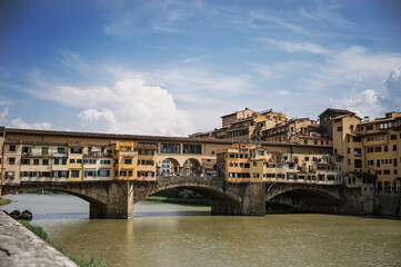 Obraz premium Ponte Vecchio at the historic center of Florence in Tuscany, Italy.
