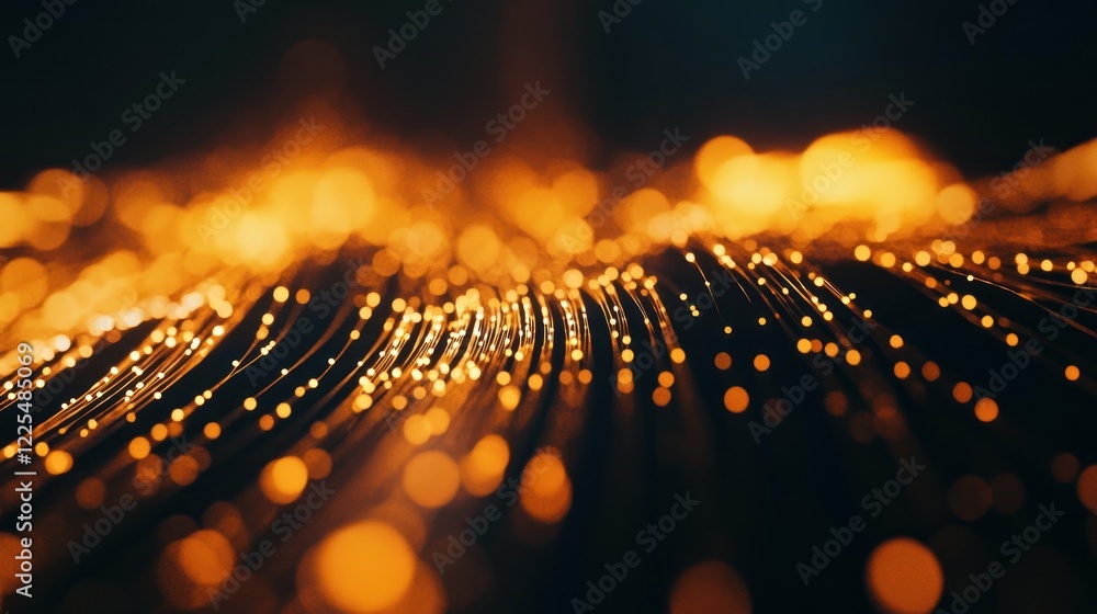 Poster abstract golden light trails flowing dynamically