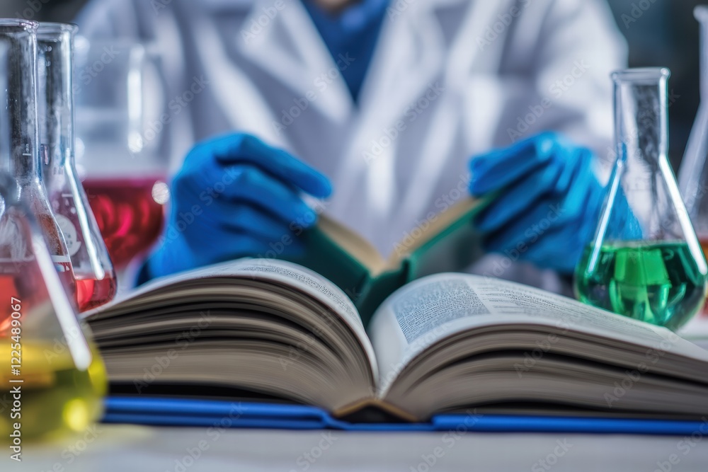 Poster researcher explores physics concepts while conducting experiments in a laboratory setting