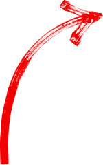 Bright red marker arrow pointing right direction. red png arrow isolated on white