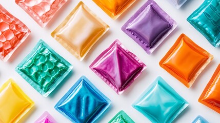 Colorful Assorted Condoms on White Background for Safe Sex Promotion