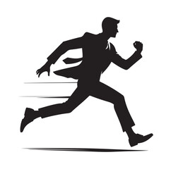 businessman running silhouette vector illustration