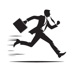 businessman running silhouette vector illustration