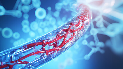 stent angioplasty procedure on medical background