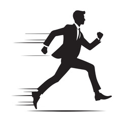 businessman running silhouette vector illustration