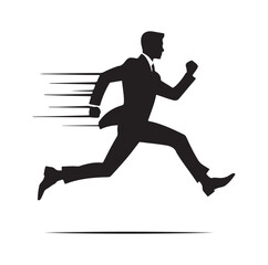 Fototapeta premium businessman running silhouette vector illustration