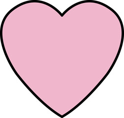 Heart icon. Single hand drawn heart, love, romance, wedding. Shape heart lineart. Sketch heart. Symbol love. Heart fashion Simple Vector icon on white background.