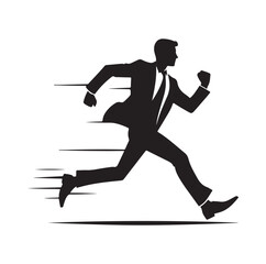 businessman running silhouette vector illustration