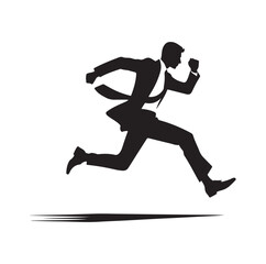 businessman running silhouette vector illustration