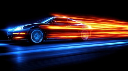 Obraz premium Speed, Power, and Motion: A Fast Car in Motion