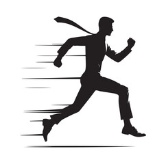 businessman running silhouette vector illustration
