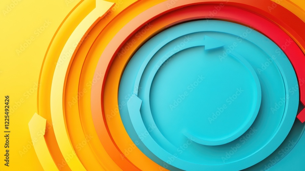 Poster abstract colorful circular arrows design