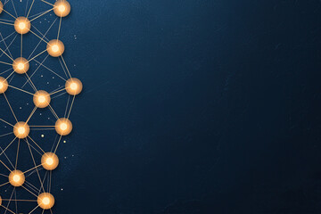 glowing network of radiant nodes connected by lines dark background, symbolizing interconnected technology and communication. illuminated points create sense of digital connectivity and innovation