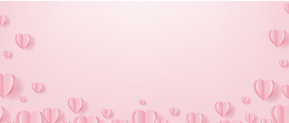 Valentines Day Poster With Pink Hearts