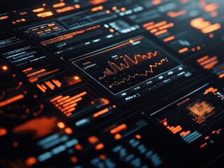 Obraz premium Advanced AIdriven security dashboard glowing with threat alerts and network analysis visuals