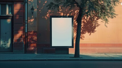 Street advertising board with copy space for design mockup.