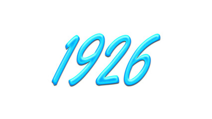 Glowing blue effect of number 1926 on white background.	