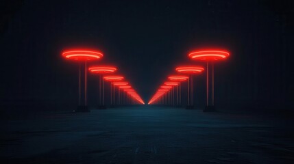 Holographic data streams intercepted by glowing red warning symbols, representing advanced threat detection